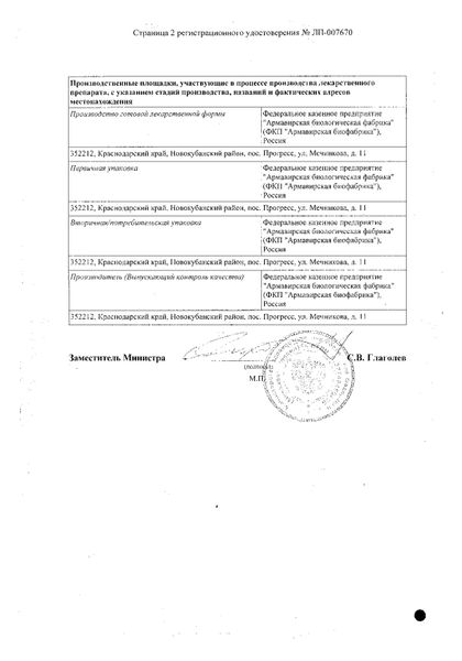 Сертификат на Артрадол