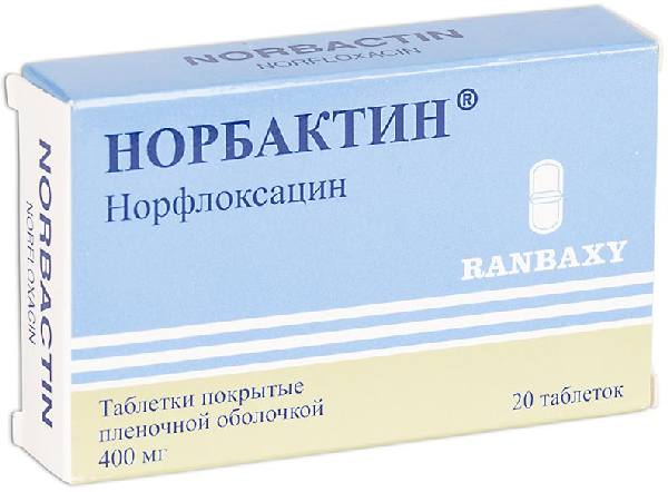 Норбактин, таблетки покрыт. плен. об. 400 мг, 20 шт. 