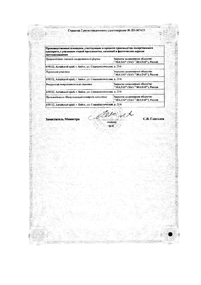 Сертификат на Хофицин