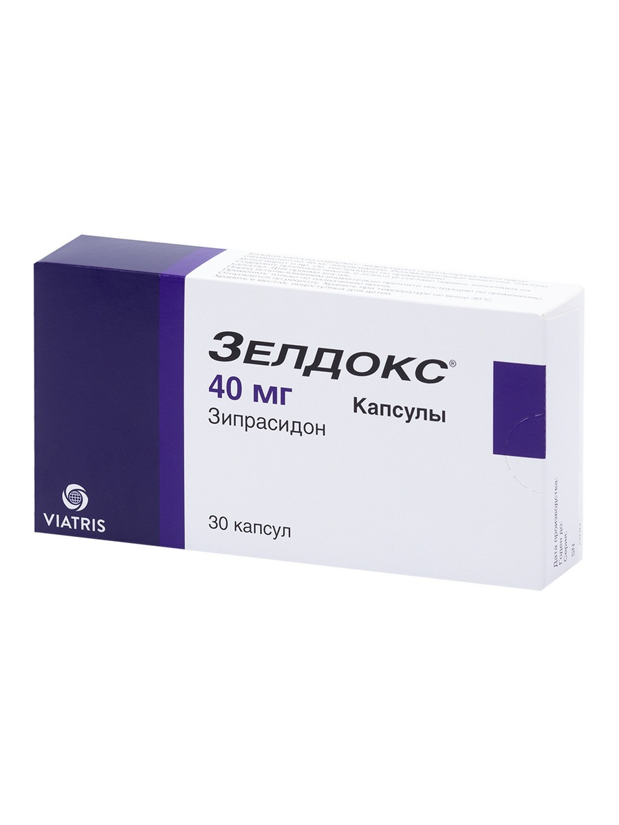 Упаковка препарата Зелдокс, капсулы 40 мг, 30 шт.