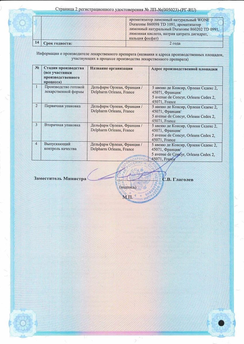 Сертификат на Терафлю