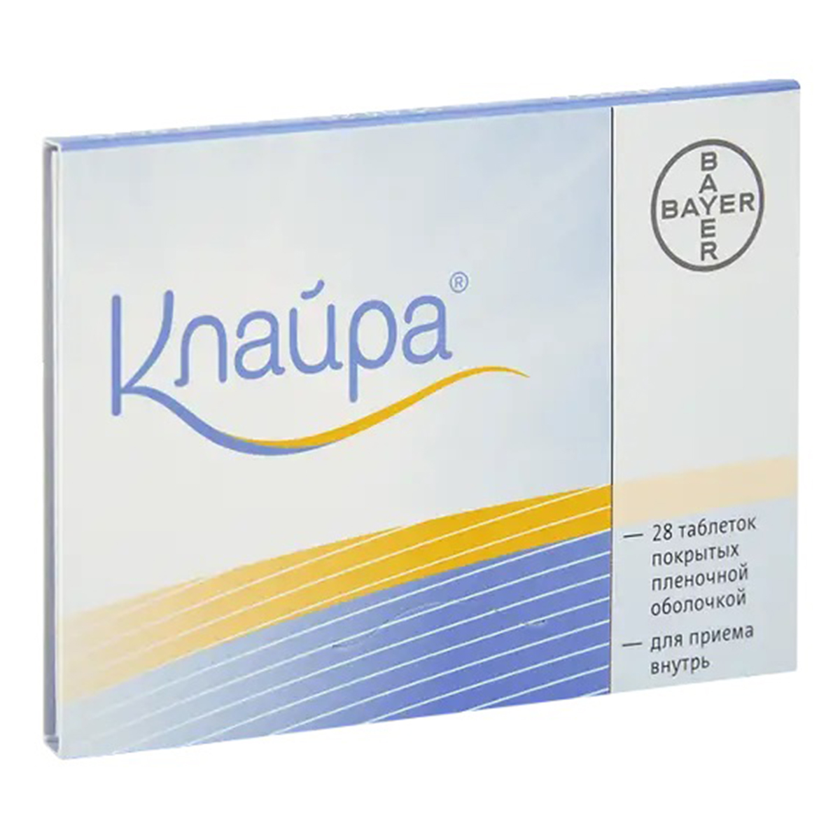 Упаковка препарата Клайра, набор таблеток в пленочной оболочке, 28 шт.