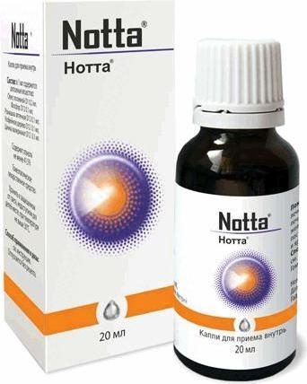 Упаковка препарата Нотта, капли гомеопатические 20 мл