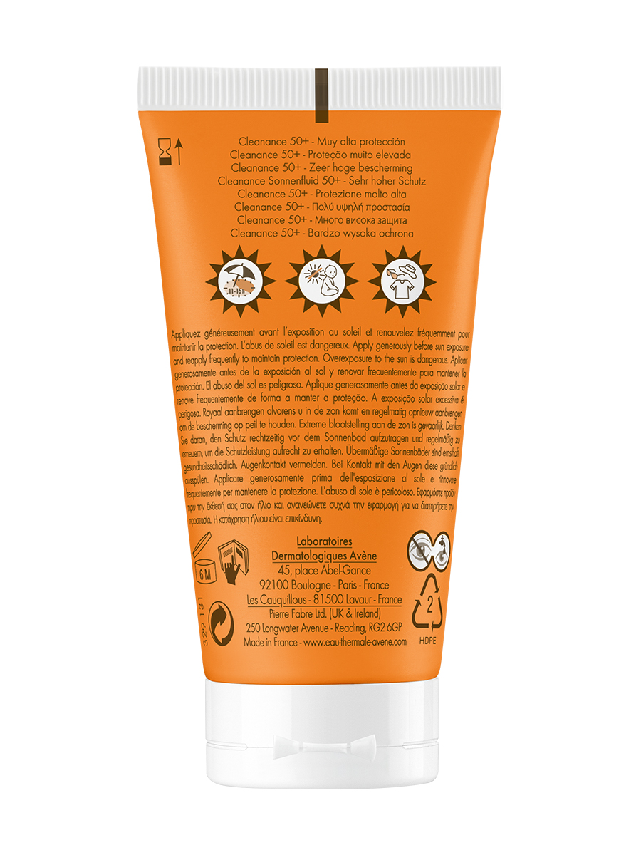 Avene Клинанс, флюид солнцезащитный для проблемной кожи SPF50, 50 мл