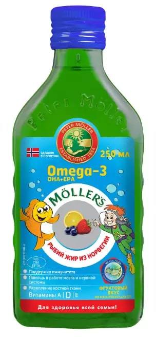 Рыбий жир Меллер с фруктовым вкусом, 250 мл