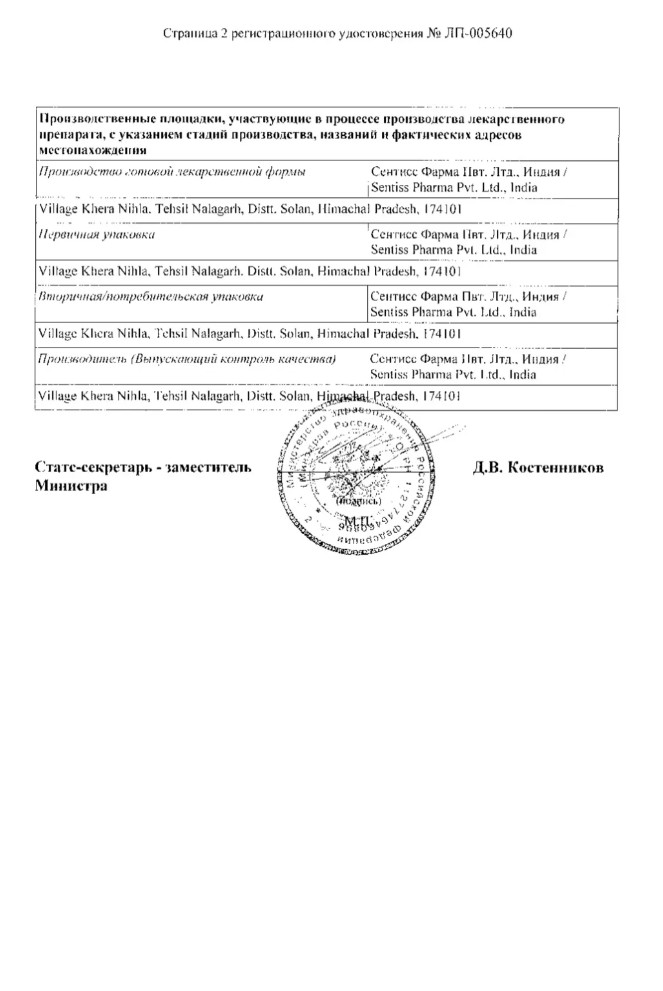 Сертификат на Тизоптан