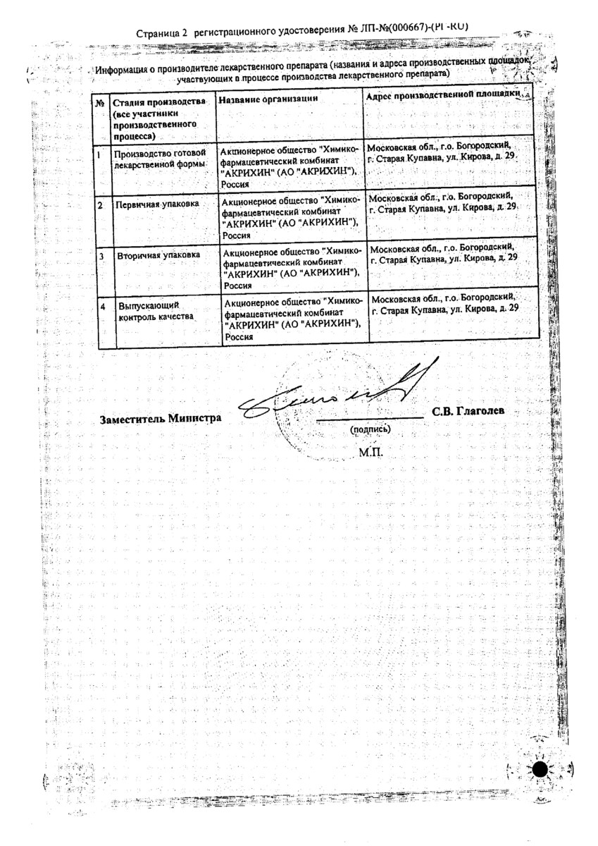 Сертификат на Отрио