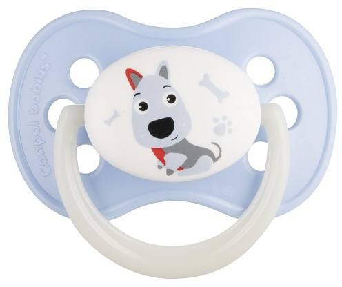 Canpol Пустышка латексная, круглая, Animals, 1 шт., 0-6 месяцев, 210410126
