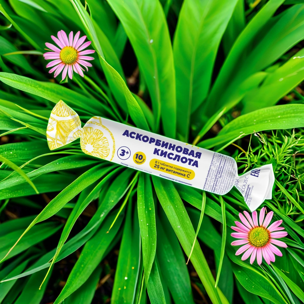 Аскорбиновая кислота BioForte Солнышко, таблетки 2.5 г, 10 шт.