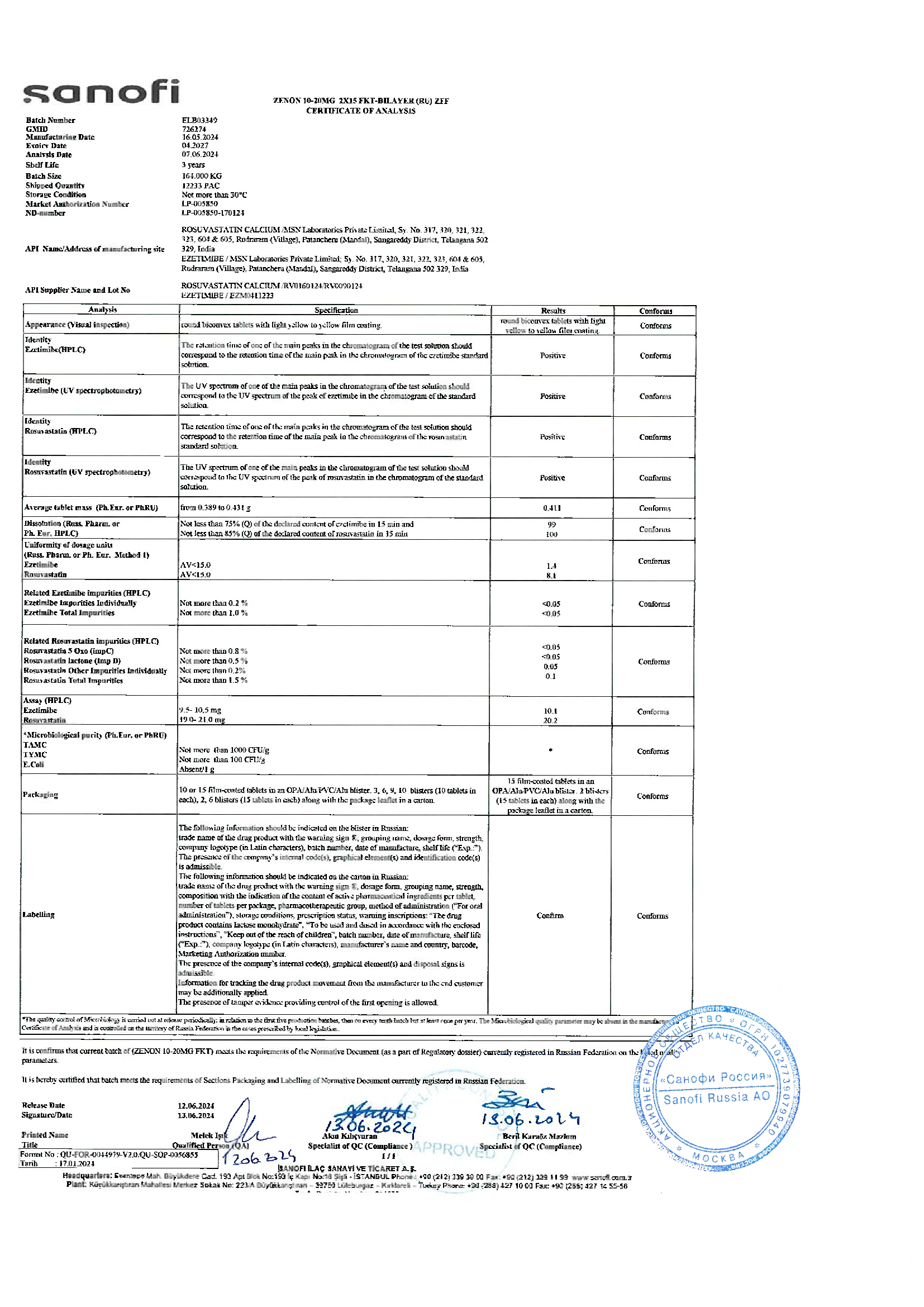 Сертификат на Зенон