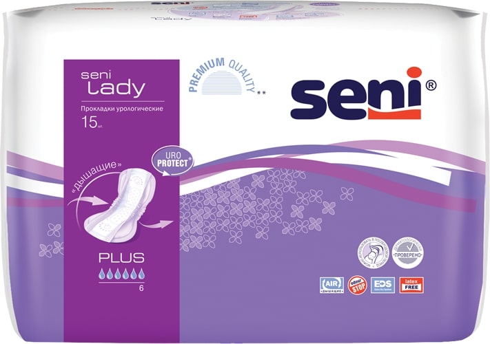 Seni Lady Plus, прокладки урологические, 15 шт.