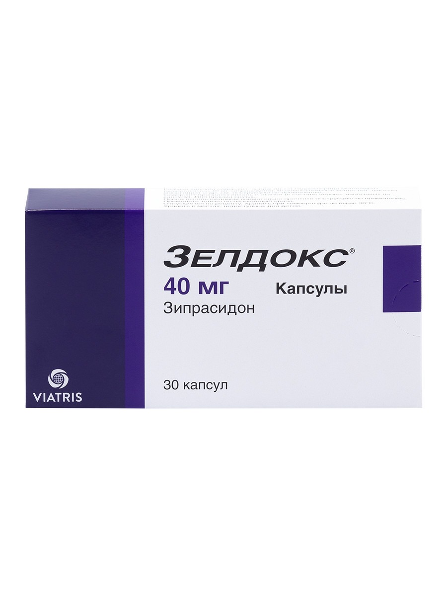 Упаковка препарата Зелдокс, капсулы 40 мг, 30 шт.