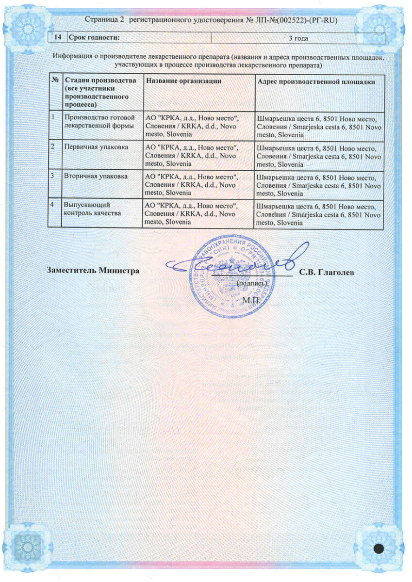 Сертификат на Флостерон