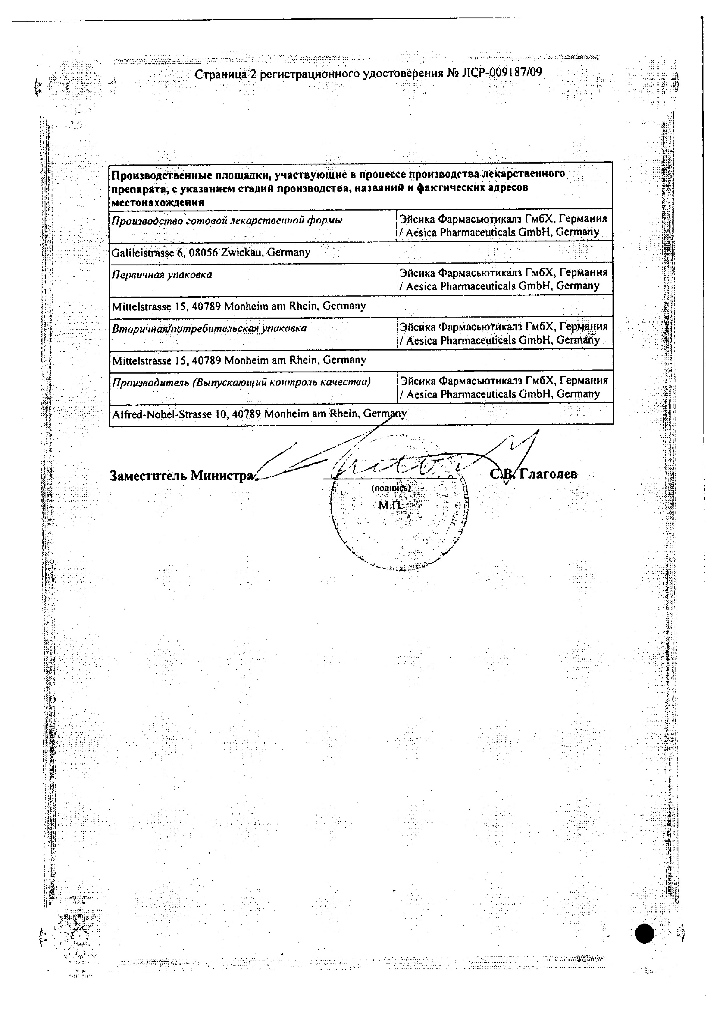 Сертификат на Вимпат