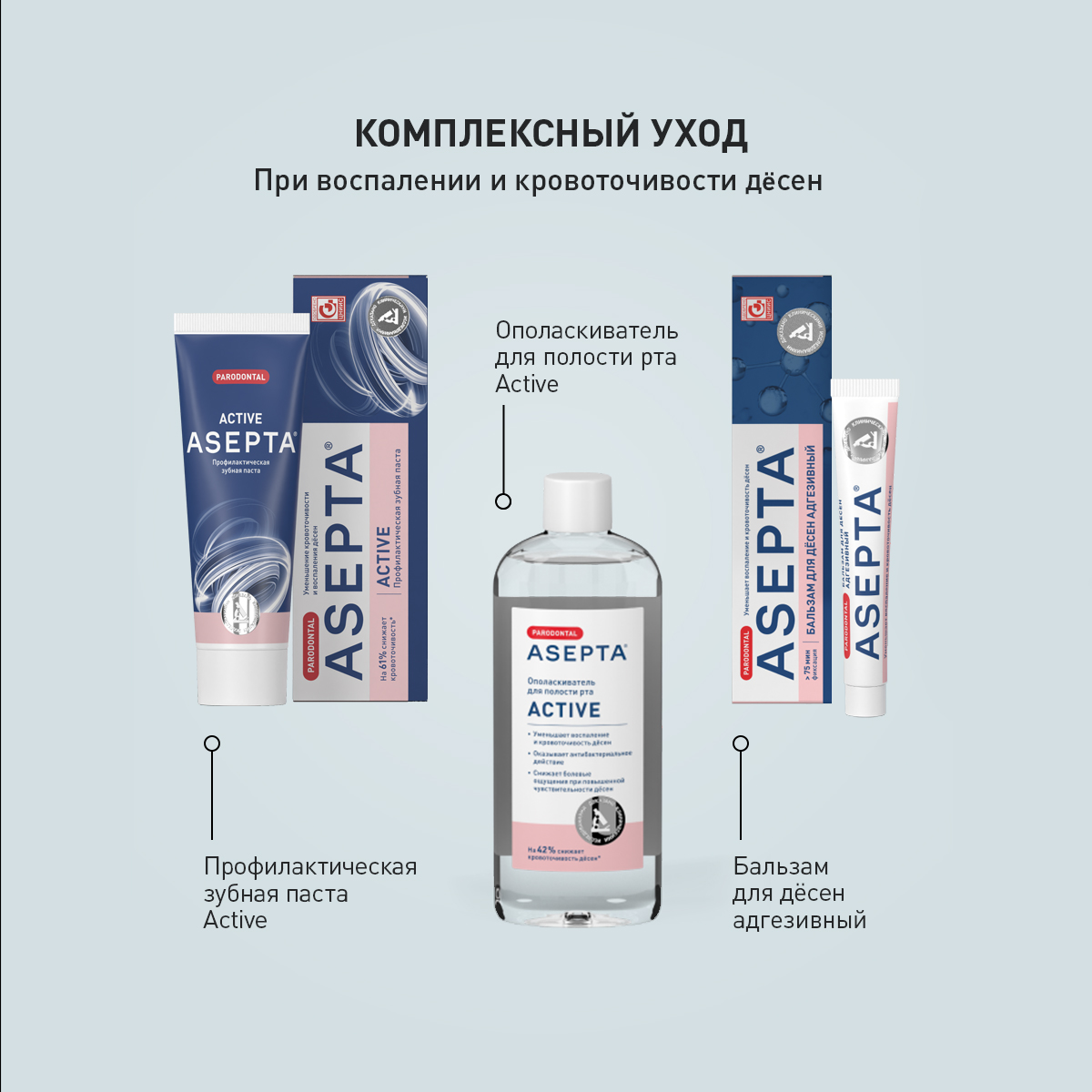 Асепта, бальзам для десен адгезивный 10 г, 1 шт.