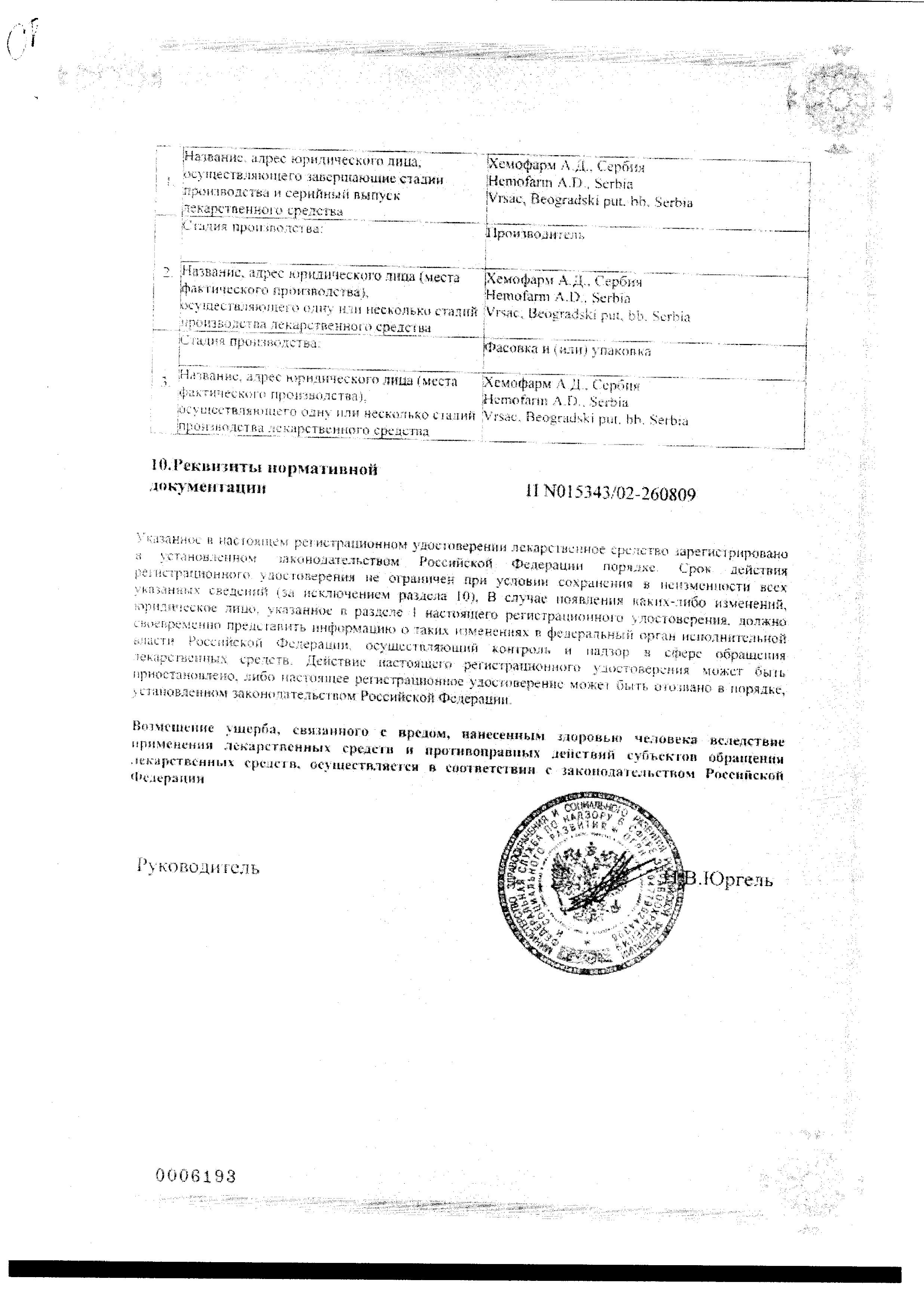 Сертификат на Ибупрофен