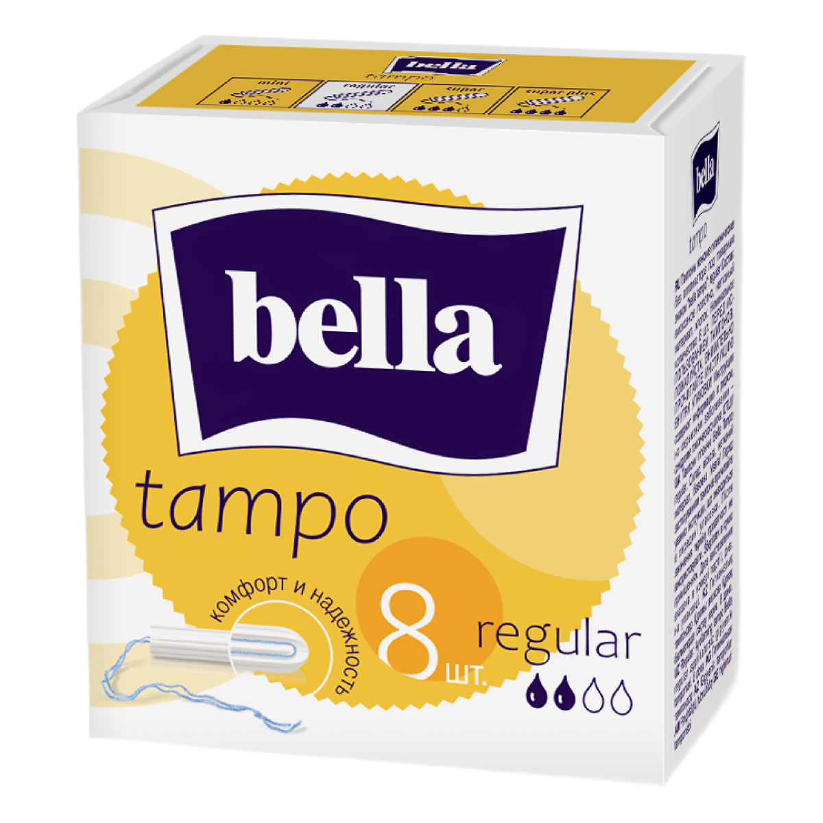 Тампоны Bella tampo regular без аппликатора, 8 шт.