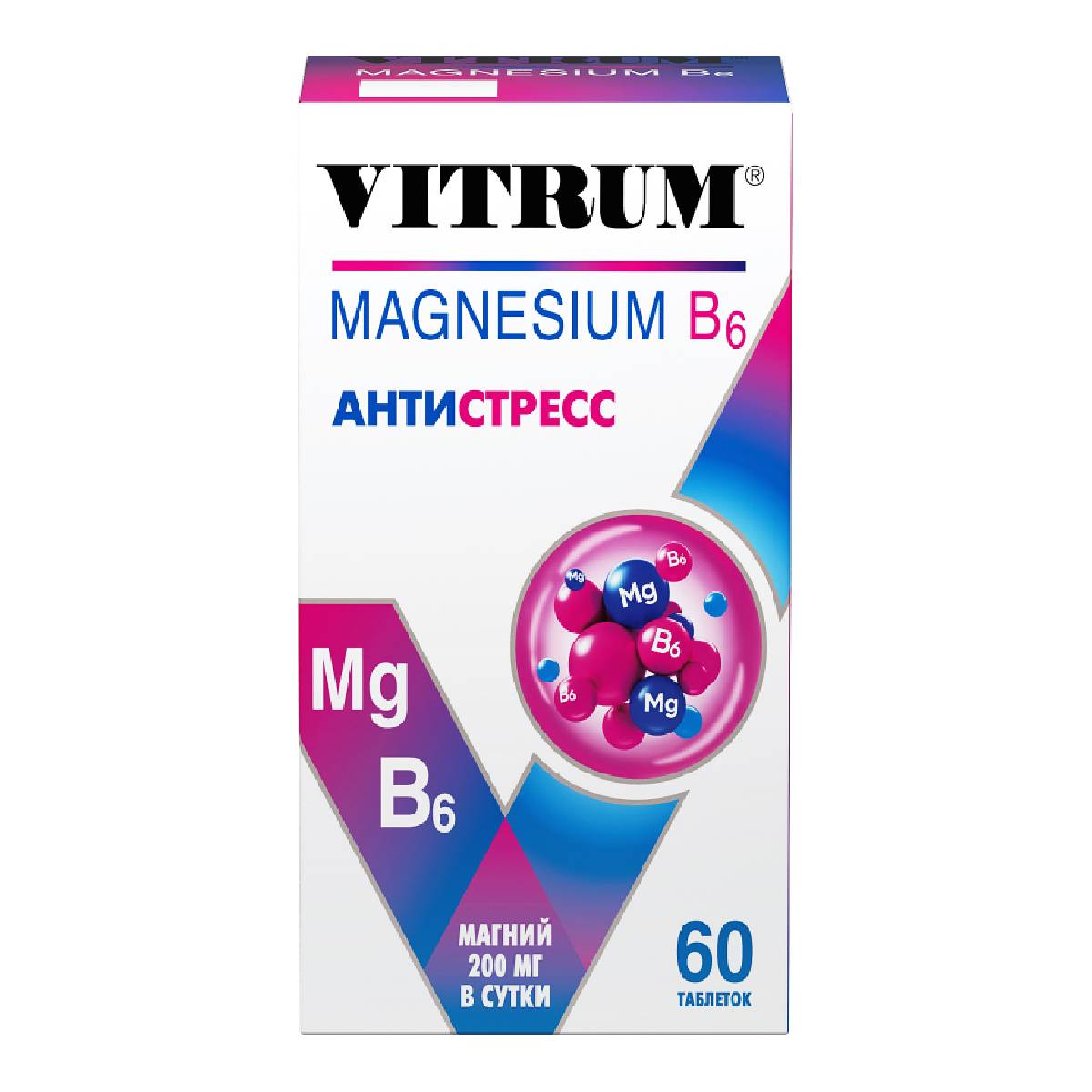 Витрум Магний В6, таблетки 1200 мг, 60 шт.