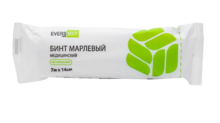 Бинт марлевый нестерильный ЭверсМед, 7 м х 14 см 