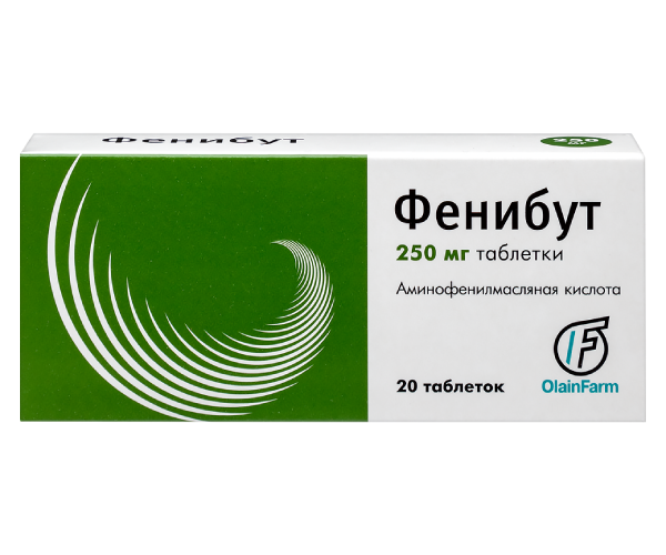 Фенибут, таблетки 250 мг, 20 шт. (Олайнфарм) 