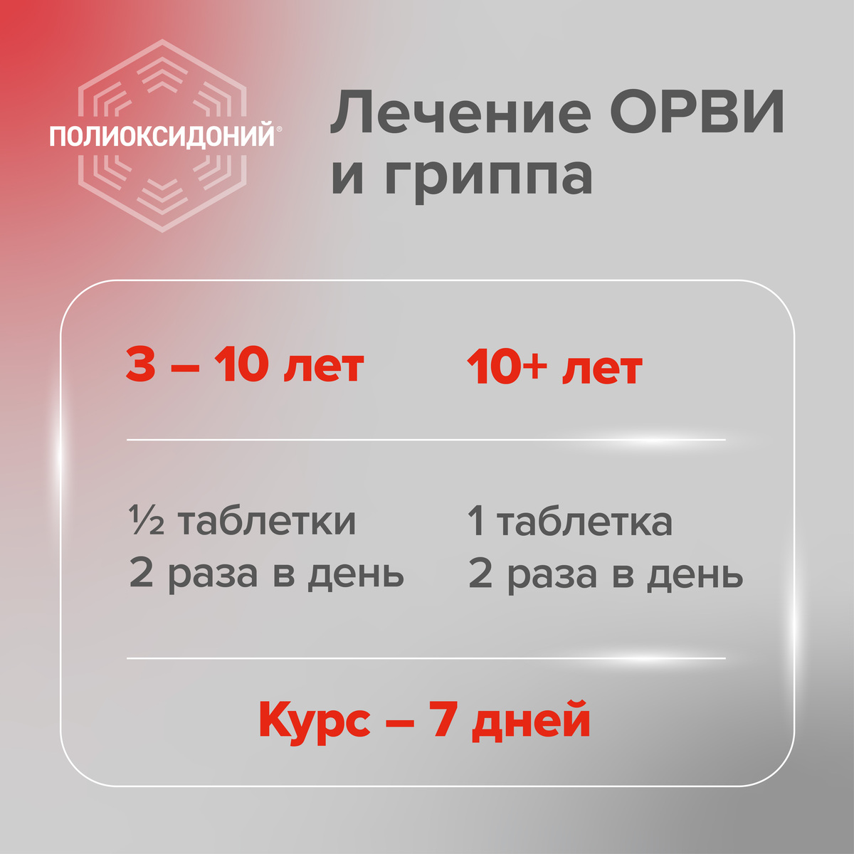 Упаковка препарата Полиоксидоний, таблетки 12 мг, 10 шт.