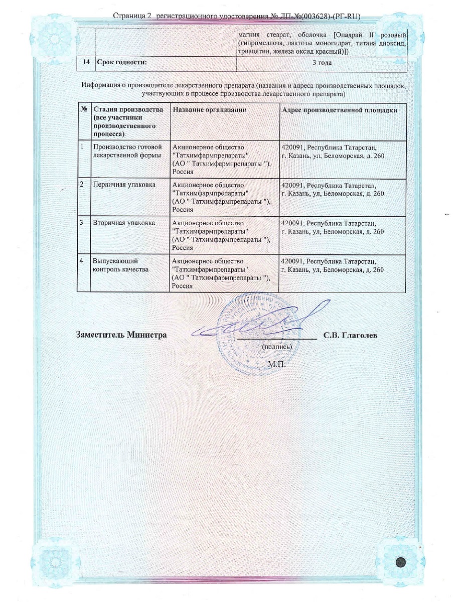 Сертификат на Ортофен