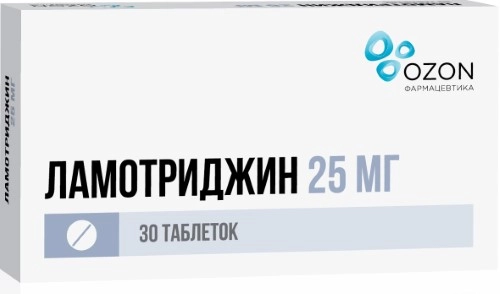 Ламотриджин, таблетки 25 мг, 30 шт. 