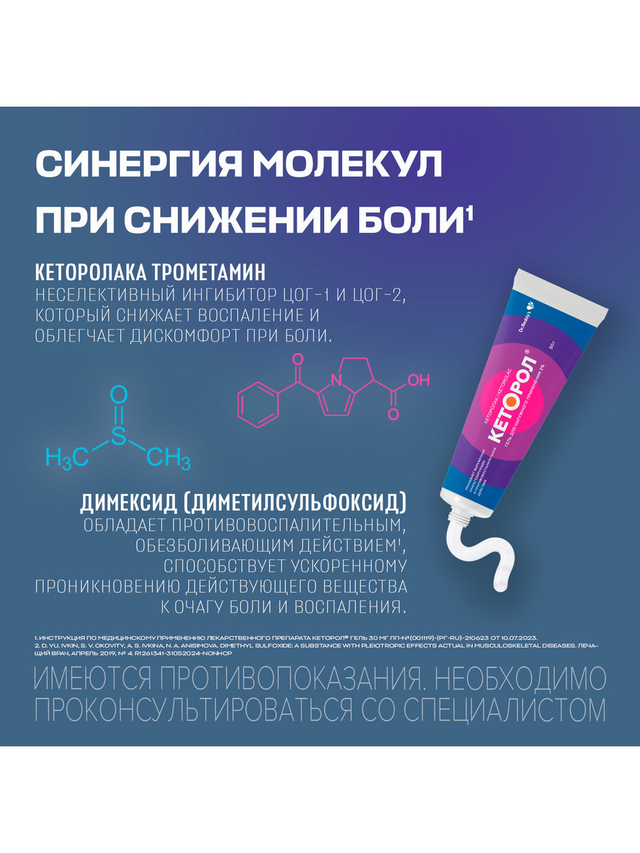 Упаковка препарата Кеторол, гель 2%, 30 г