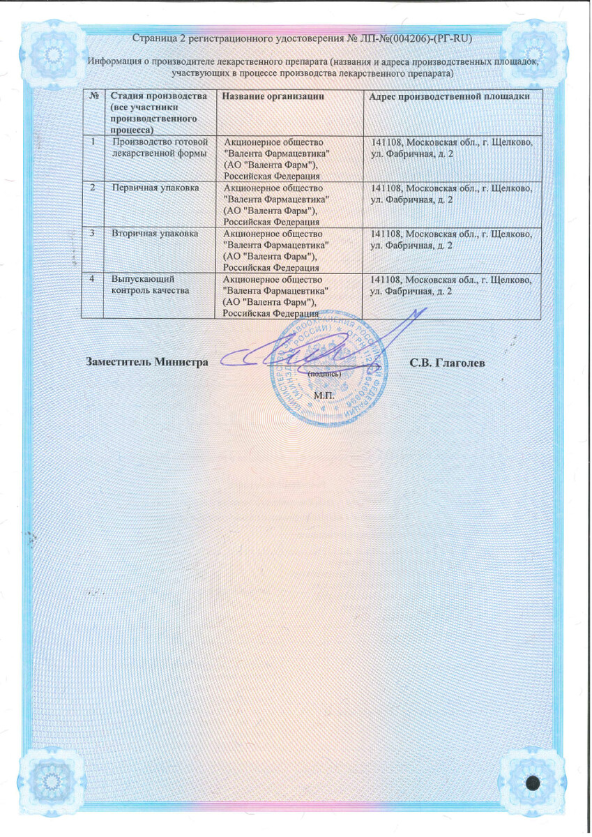 Сертификат на Ранквилон