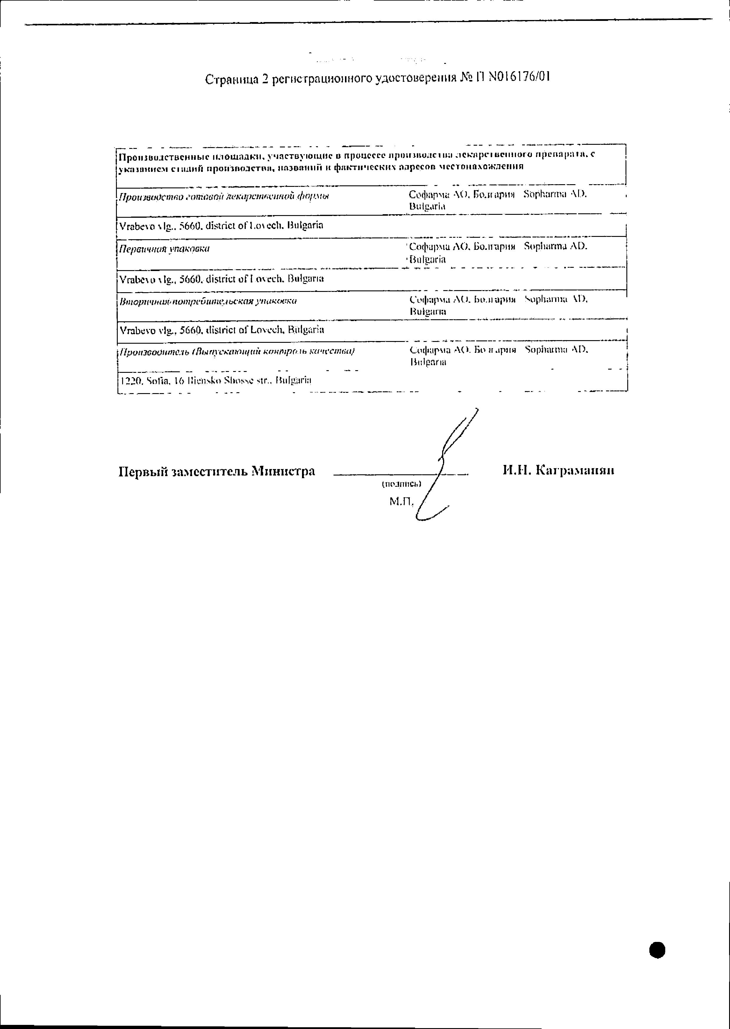 Сертификат на Бронхолитин