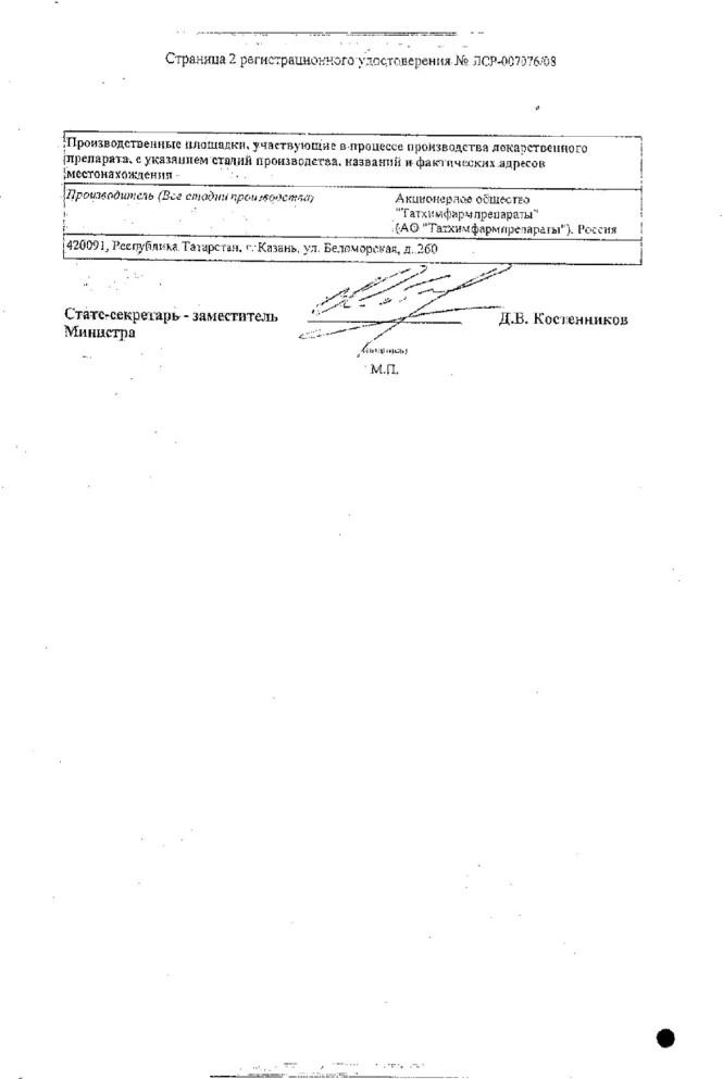 Сертификат на Лоратадин