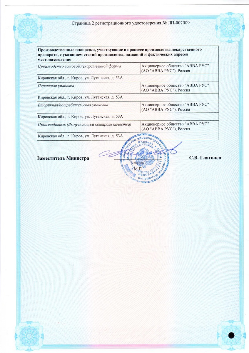 Сертификат на Экофуцин