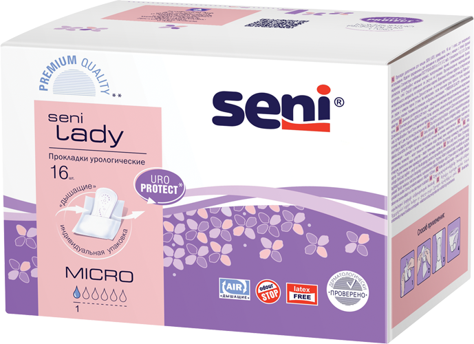 Seni Lady Micro, прокладки урологические, 16 шт.