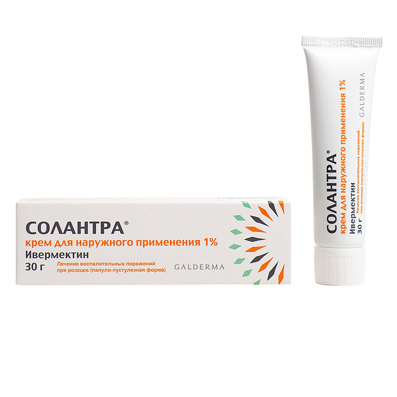 Упаковка препарата Солантра, крем 1%, 30 г