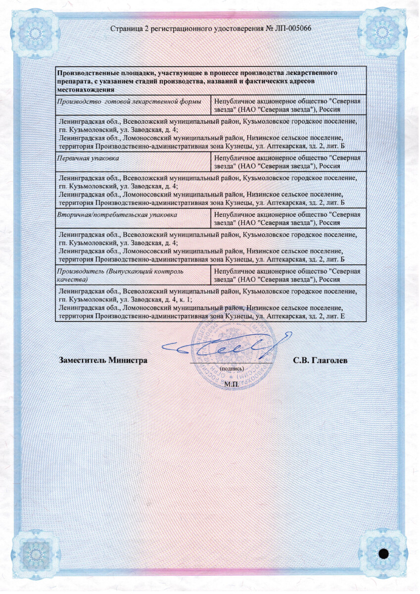 Сертификат на Амлодипин-Периндоприл