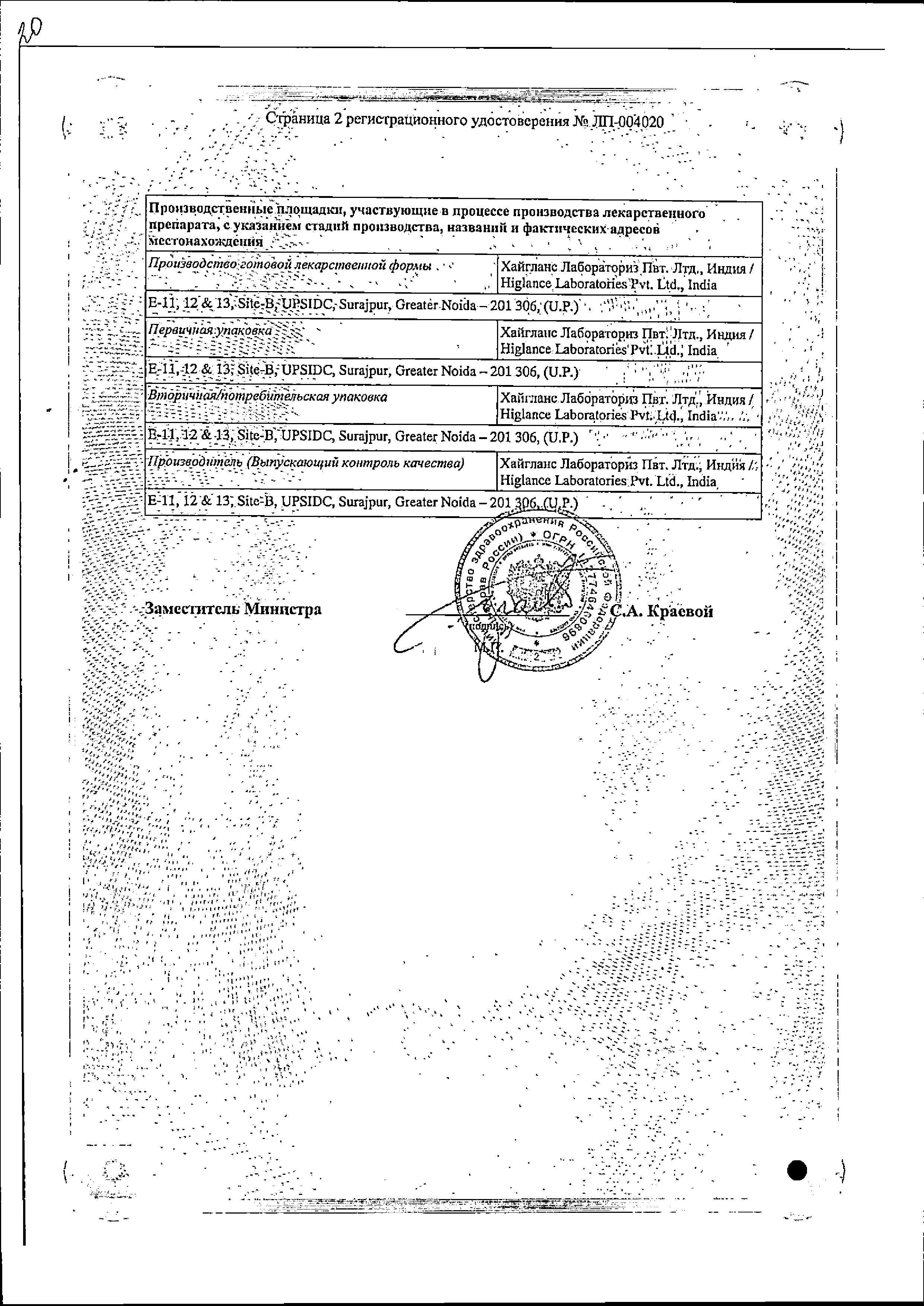 Сертификат на Бруфика Плюс