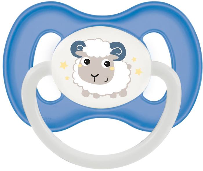 Bunny & company, пустышка симметричная силиконовая (0-6 месяцев, голубой)