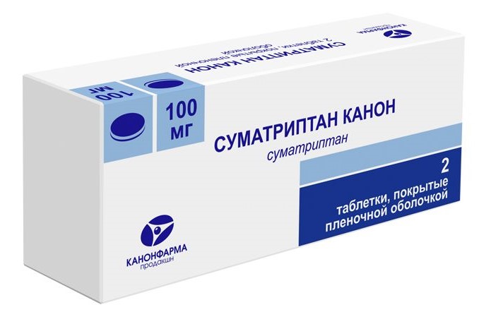 Суматриптан Канон, таблетки 100 мг, 2 шт. 