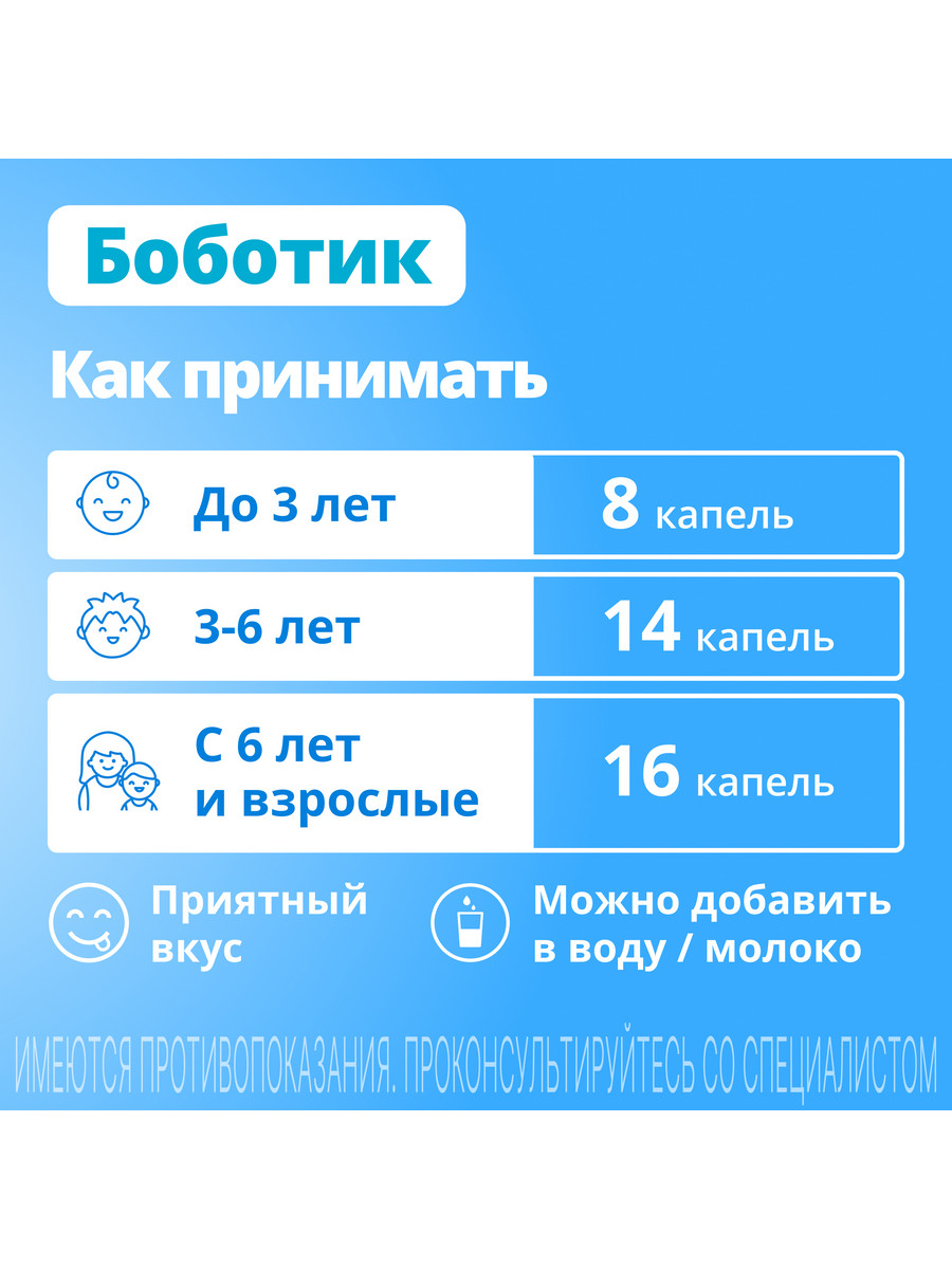 Упаковка препарата Боботик, капли 66.66 мг/мл 30 мл, 1 шт.
