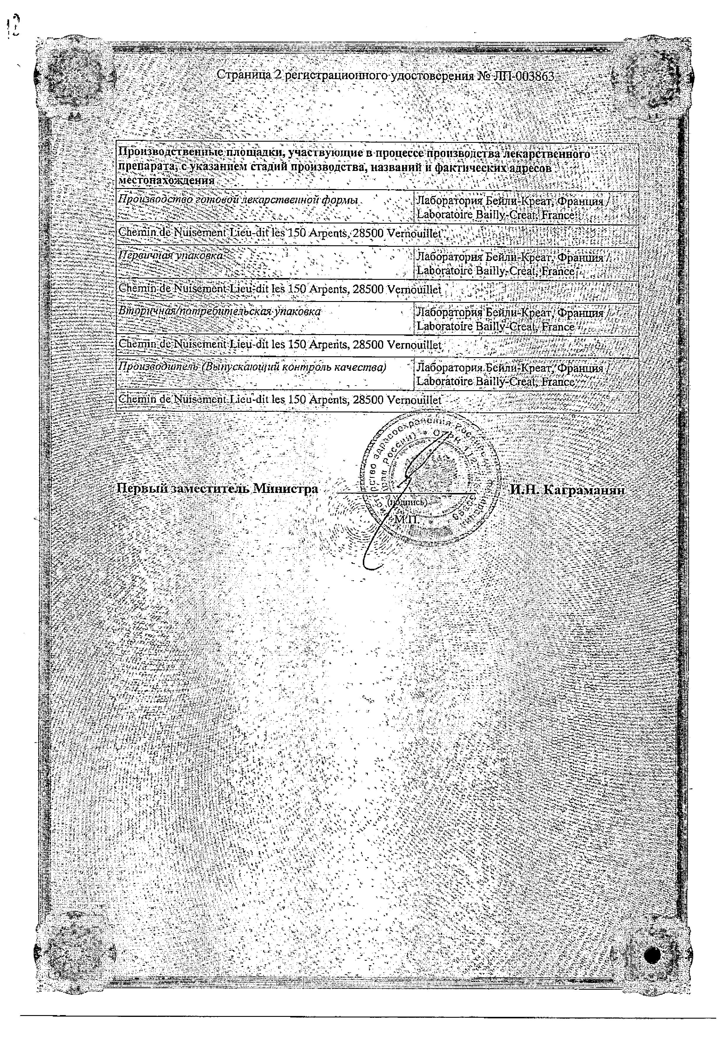 Сертификат на Секнидокс