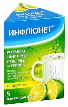 Инфлюнет, порошок (лайм), пакетики 5 г, 5 шт. 