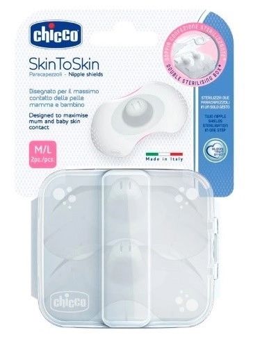 Chicco Накладки защитные силиконовые на сосок, размер М/L, 2 шт.