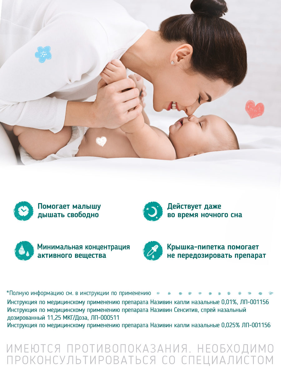 Упаковка препарата Називин, капли назальные 0.01%, 5 мл