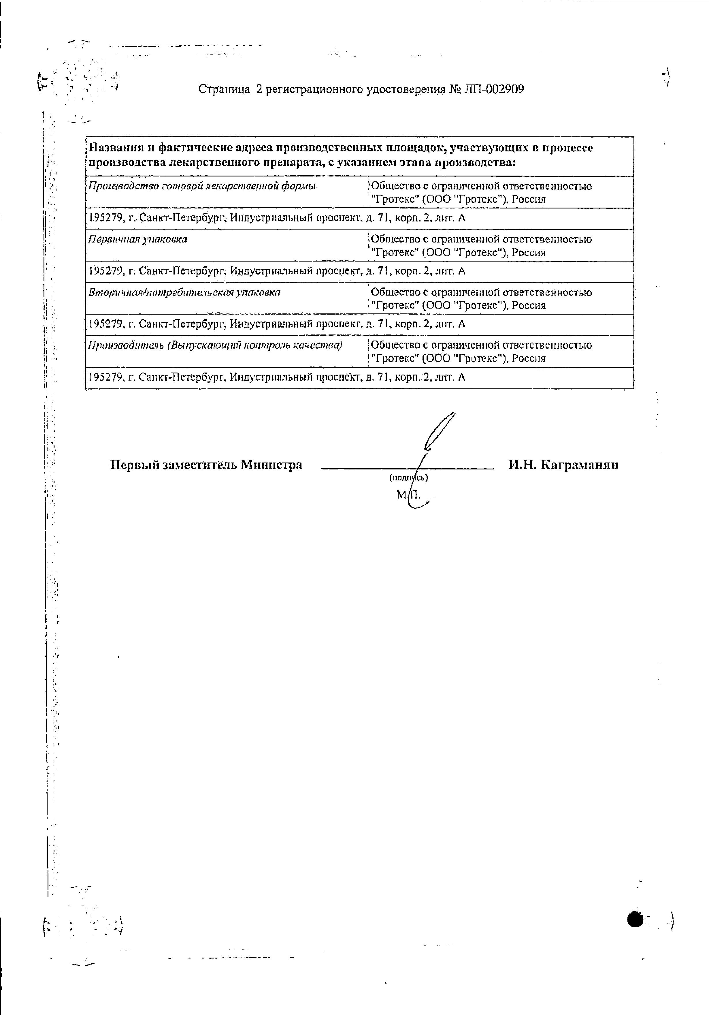 Сертификат на Пирацетам