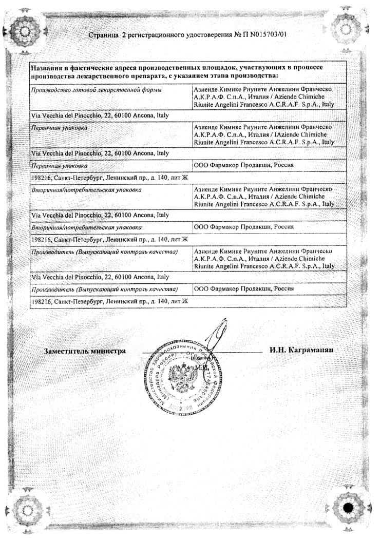 Сертификат на Триттико