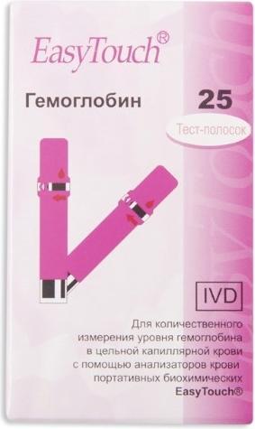 Easy Touch, тест-полоски гемоглобин, SH102-25, 25 шт.
