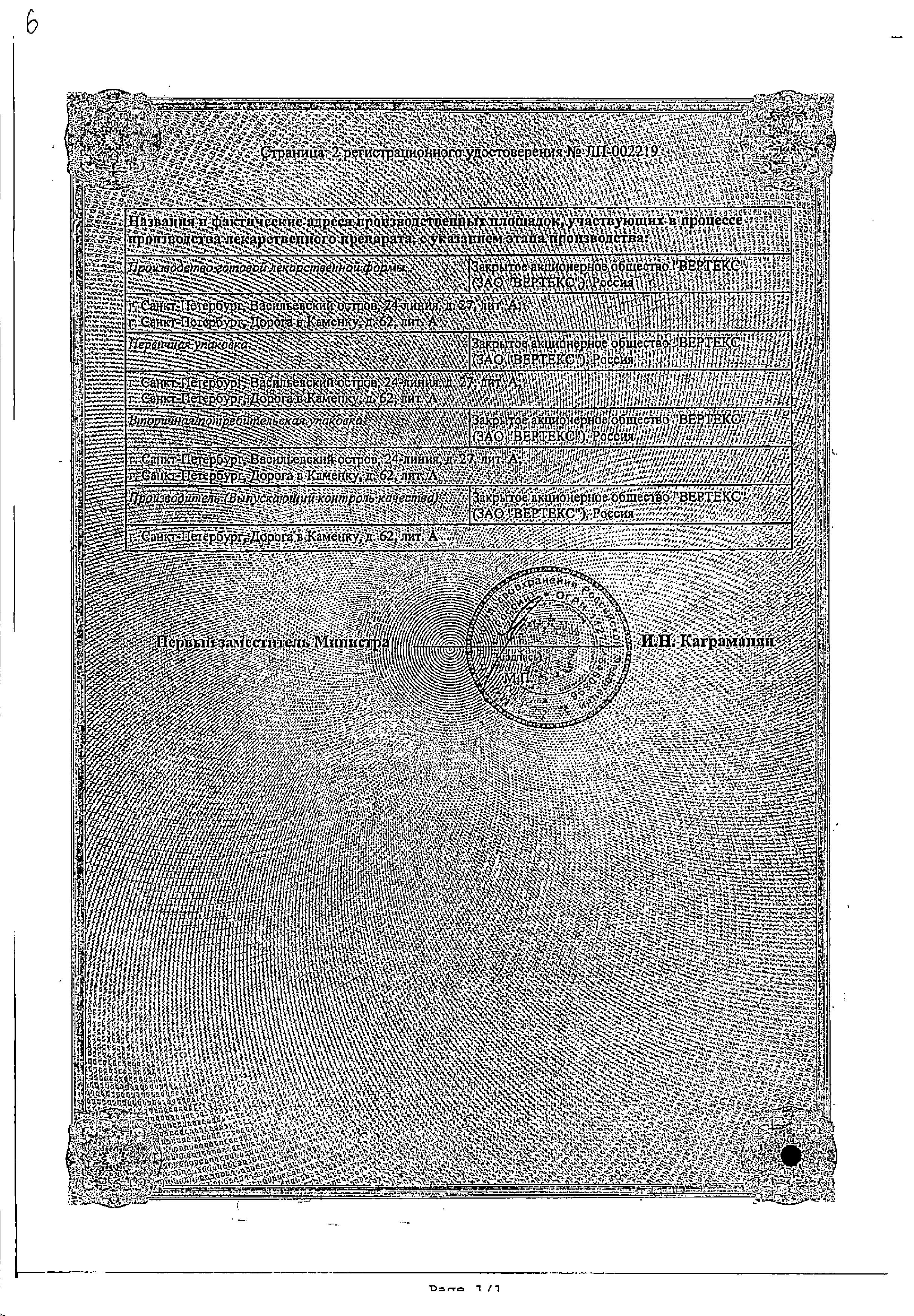 Сертификат на Глимепирид