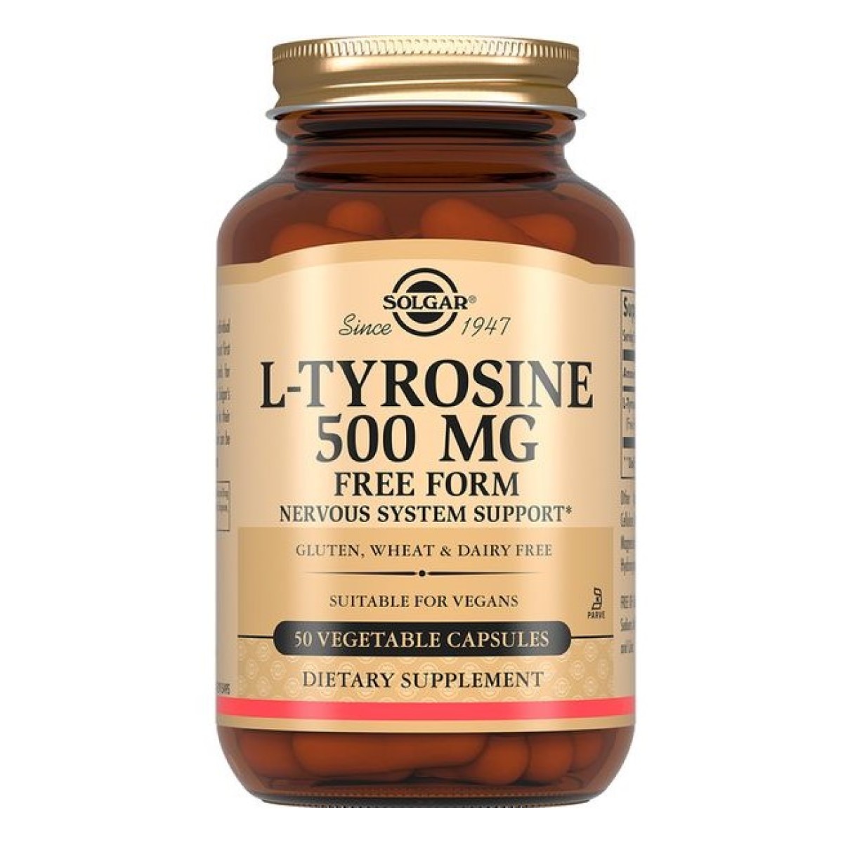 Солгар L-Тирозин, капсулы 500 мг, 50 шт.
