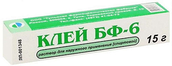 Клей БФ-6, раствор (Тульская фармацевтическая фабрика), 15 г 
