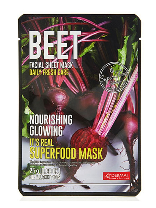 Dermal, маска для лица тканевая (с экстр свеклы)